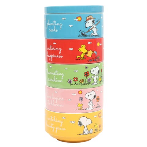 Snoopy's Garden Patch Stackable Stoneware Bowl Set