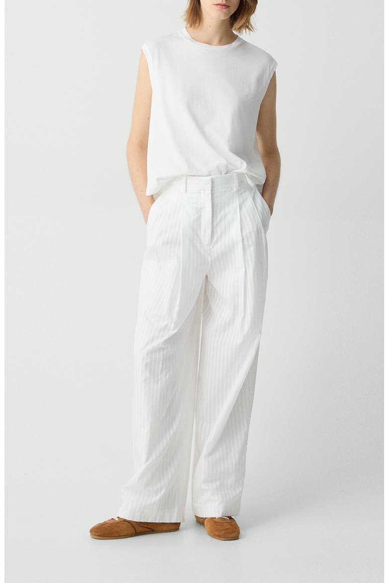 Pleated Wide Leg Pants, Alternate, color, WHITE