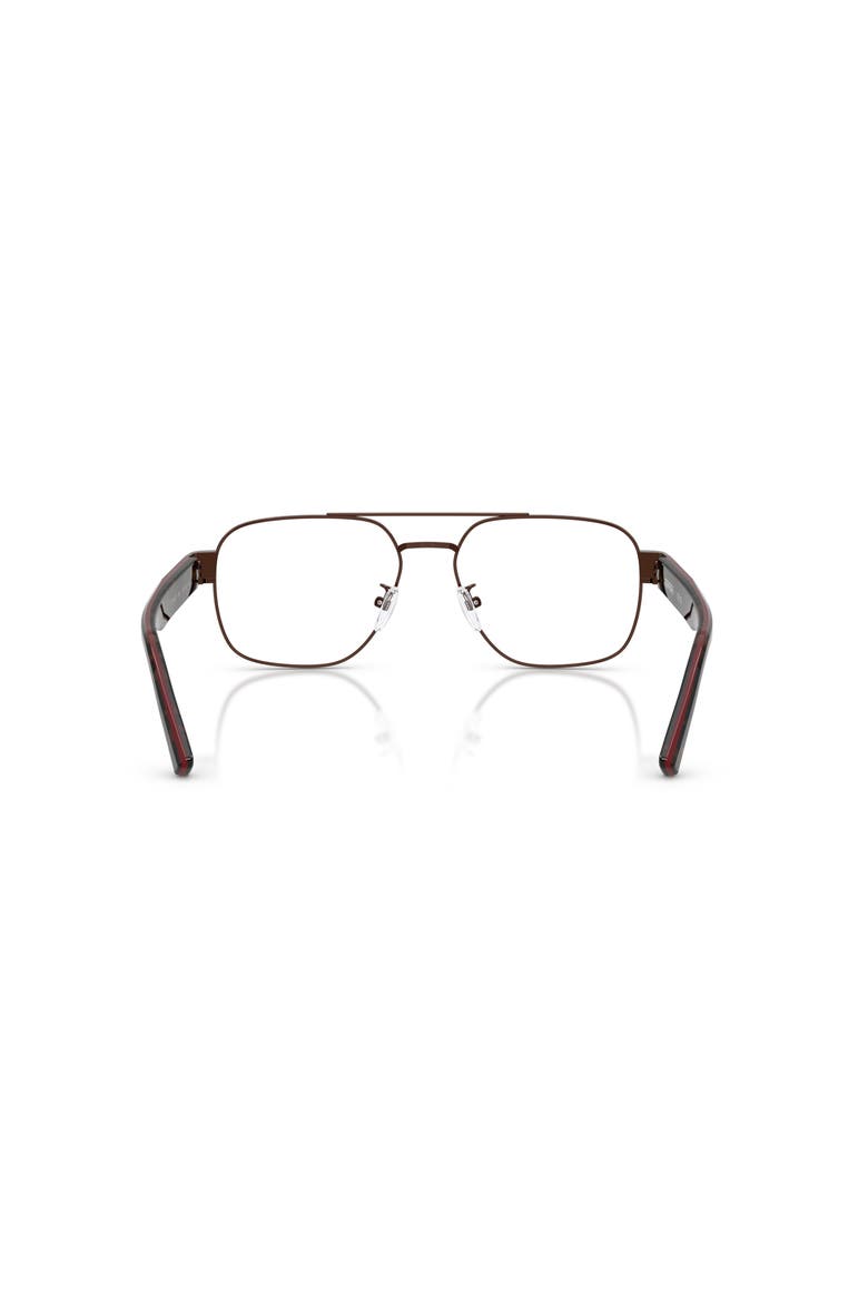 57mm Rectangle optical glasses, Alternate, color, Brown