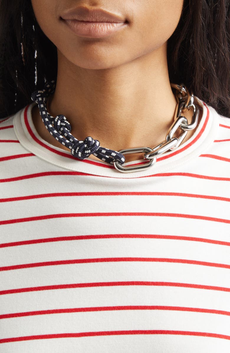 PLAN C Rope & Chain Necklace, Alternate, color, Blue White