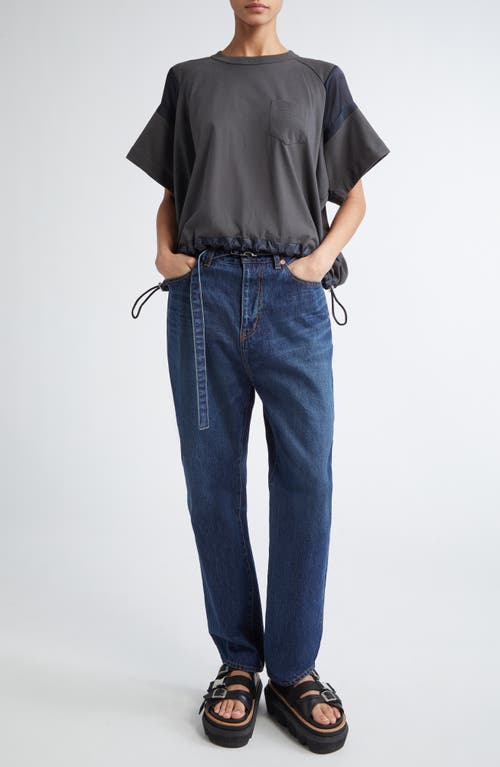Sacai X Thomas Mason Paneled Mixed Media T-shirt