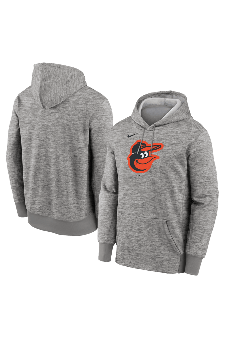 Men's Nike Heather Gray Baltimore Orioles Primary Logo Therma Hoodie, Main, color, Heather Gray