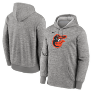 Nike Men's Nike Heather Gray Baltimore Orioles Primary Logo Therma Hoodie