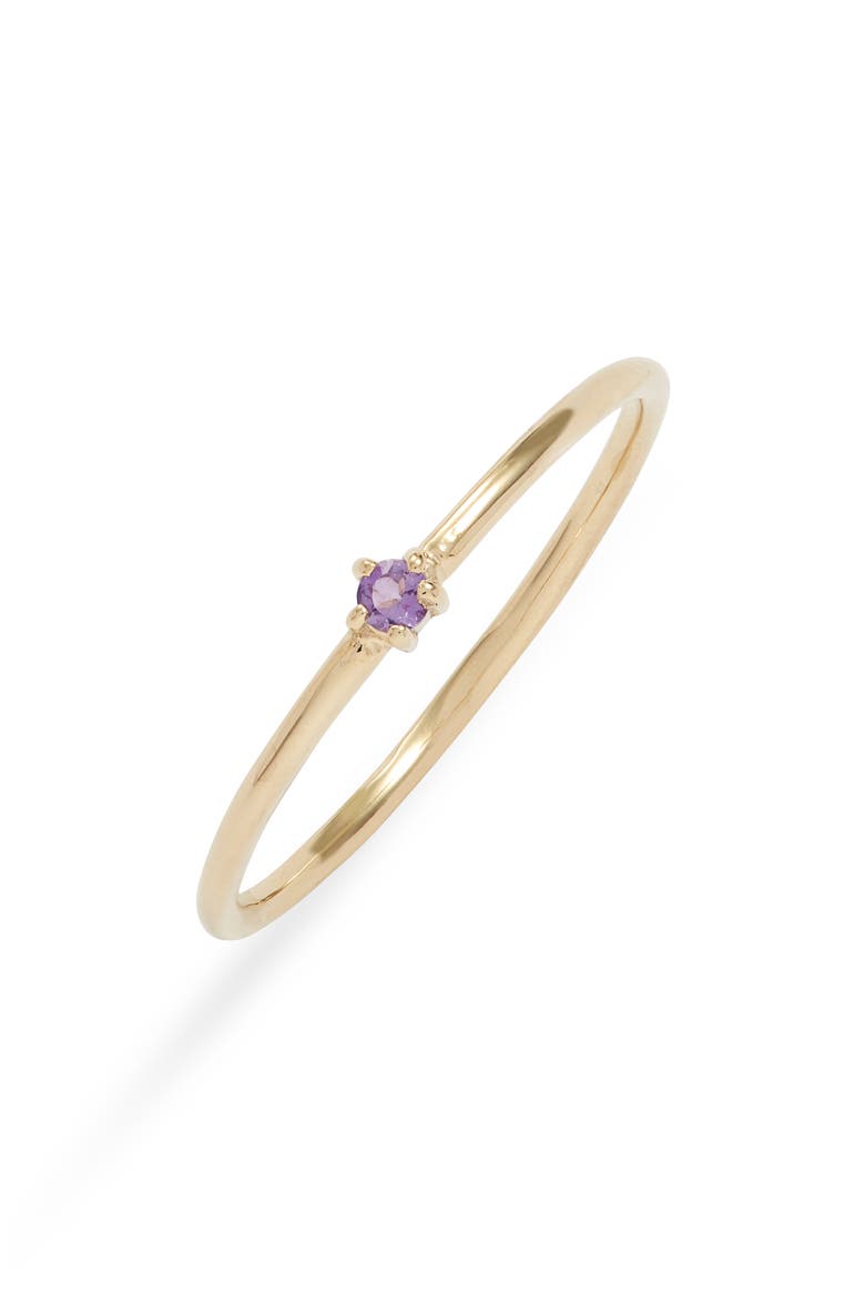 Birthstone Ring, Main, color, FEBRUARY/ AMETHYST/ GOLD