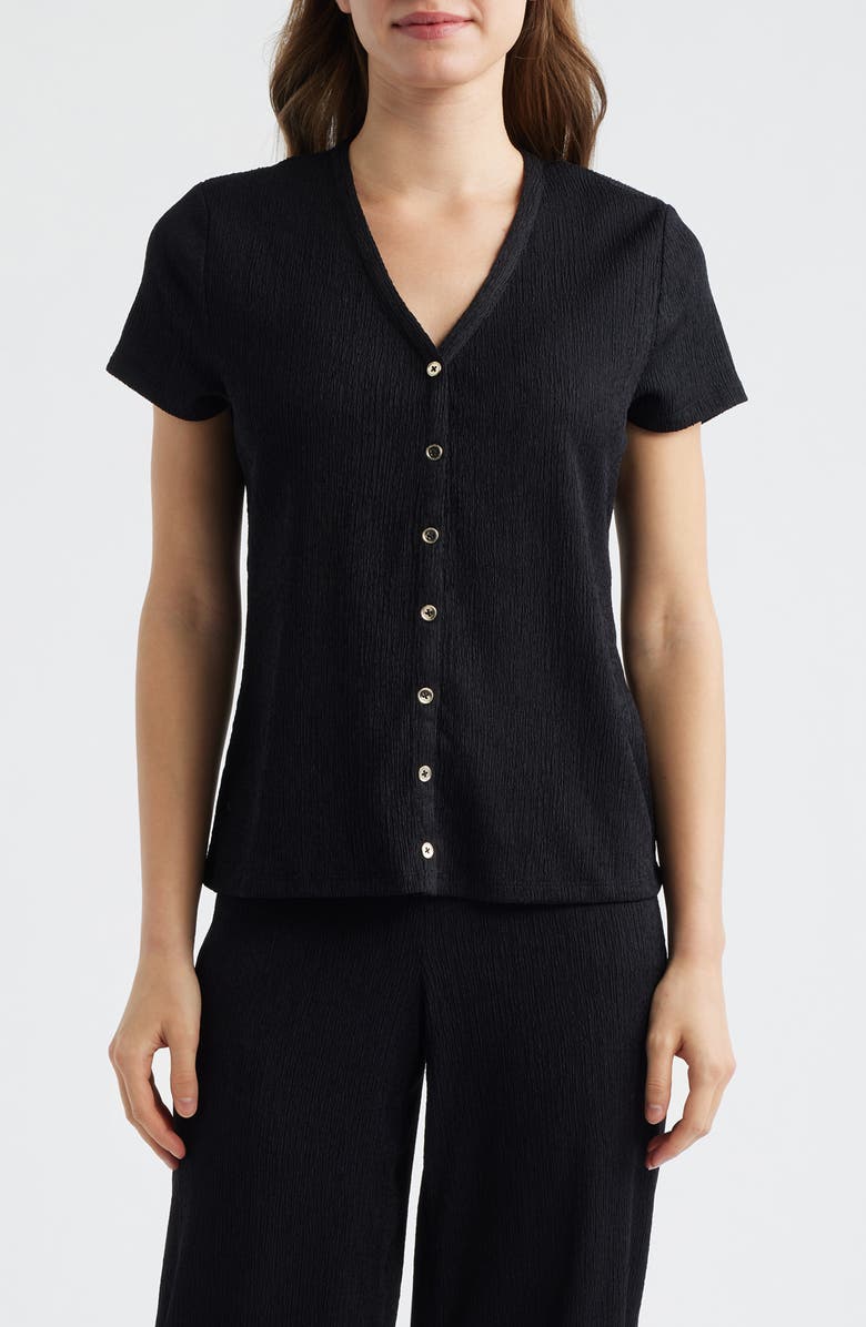 AK ANNE KLEIN Crepe Button-Up Shirt, Main, color, 