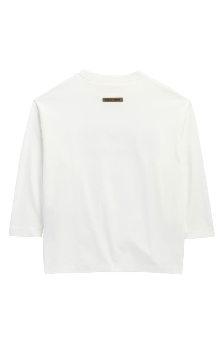 Fear of God Essentials Kids' Classic Metallic Logo Long Sleeve T-Shirt, Alternate, color, Cloud White