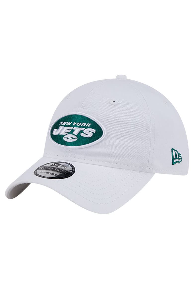 Men's New Era White New York Jets Main 9TWENTY Adjustable Hat, Main, color, White