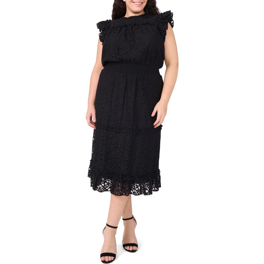 Shop Cece Leaf Lace Smocked Waist Midi Dress