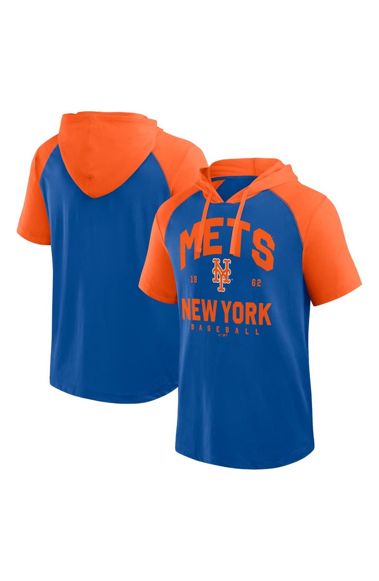 PROFILE Men's Profile Royal New York Mets Big & Tall Short Sleeve Pullover Hoodie, Alternate, color, 