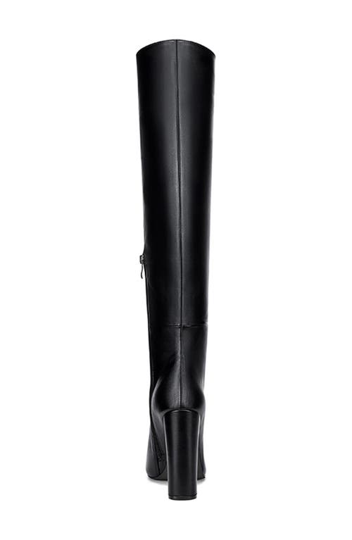 Femme La Paris Pointed Toe Knee High Boot In Black