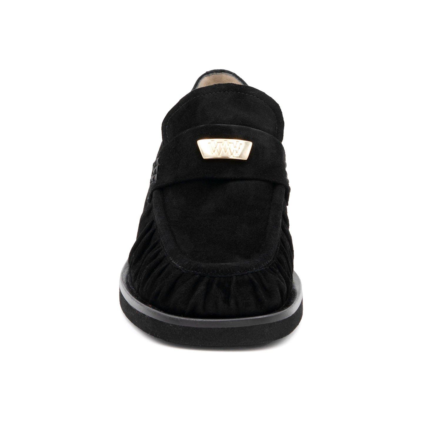 Valentina Rangoni Cortina Block Heel Loafer, Alternate, color, Black