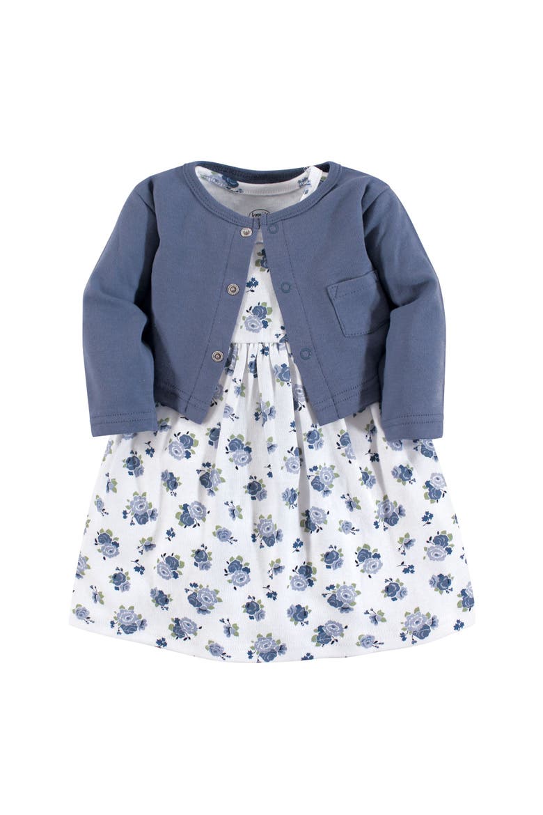 Dress and Cardigan, Main, color, Blue Floral