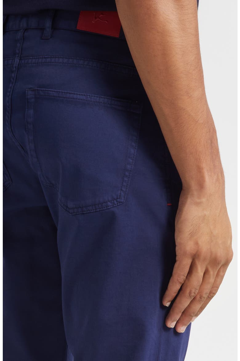 Five-Pocket Stretch Cotton & Cashmere Pants, Alternate, color, BLUE