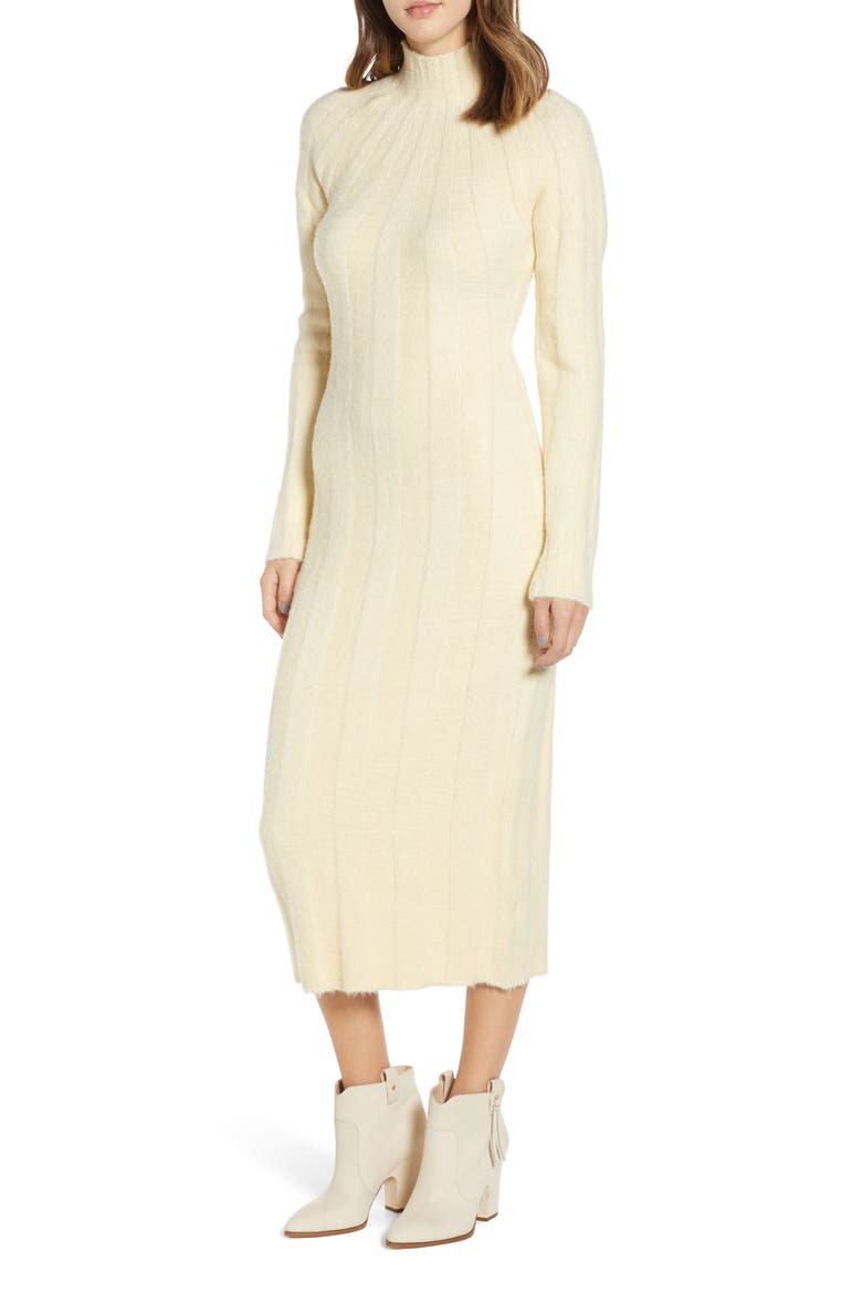 Wide Rib Sweater Dress, Main, color, IVORY