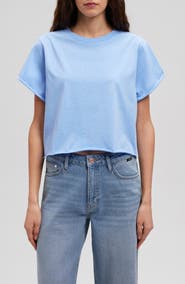 Mavi Jeans Oversize Raw Hem Crop T-Shirt