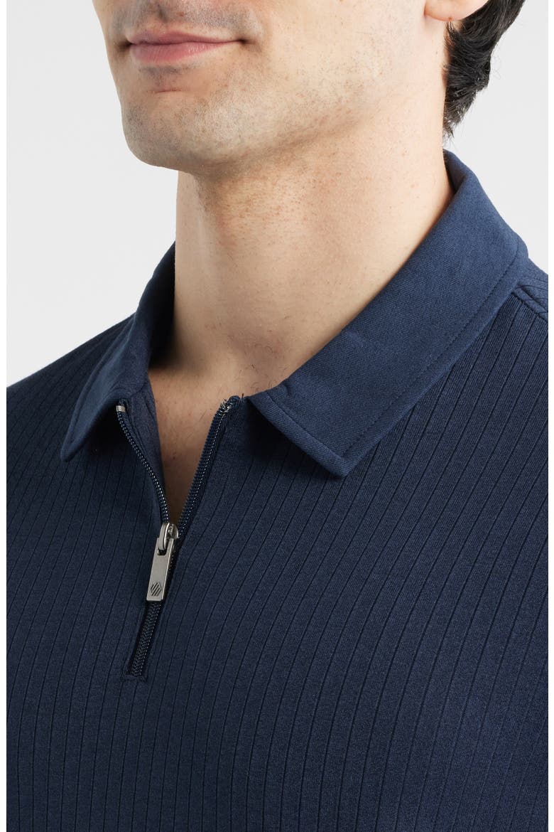 Finn Rib Zip Polo, Alternate, color, NAVY
