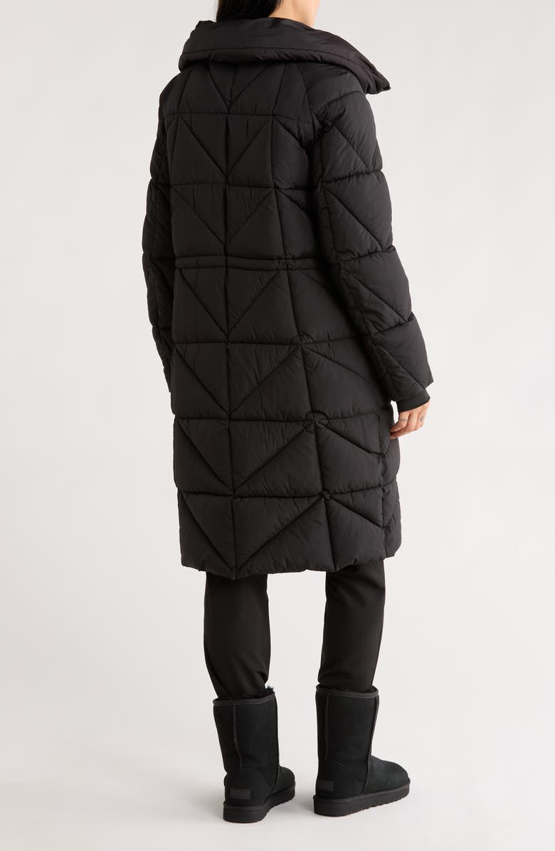 BCBGeneration Longline Water Resistant Puffer Jacket, Alternate, color, Black