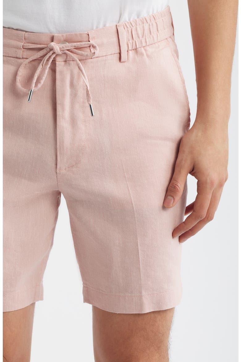Kane Flat Front Linen Blend Drawstring Shorts, Alternate, color, LIGHT PASTEL / PINK
