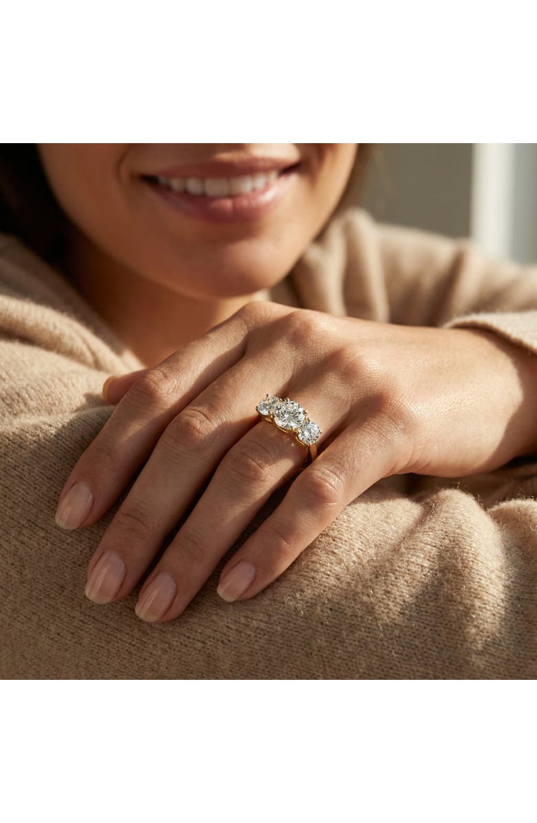 Bliss Diamond Certified 5Ct Three Stone Diamond Engagement Anniversary Ring 14k Gold Lab Grown, Alternate, color, 14K Yellow Gold