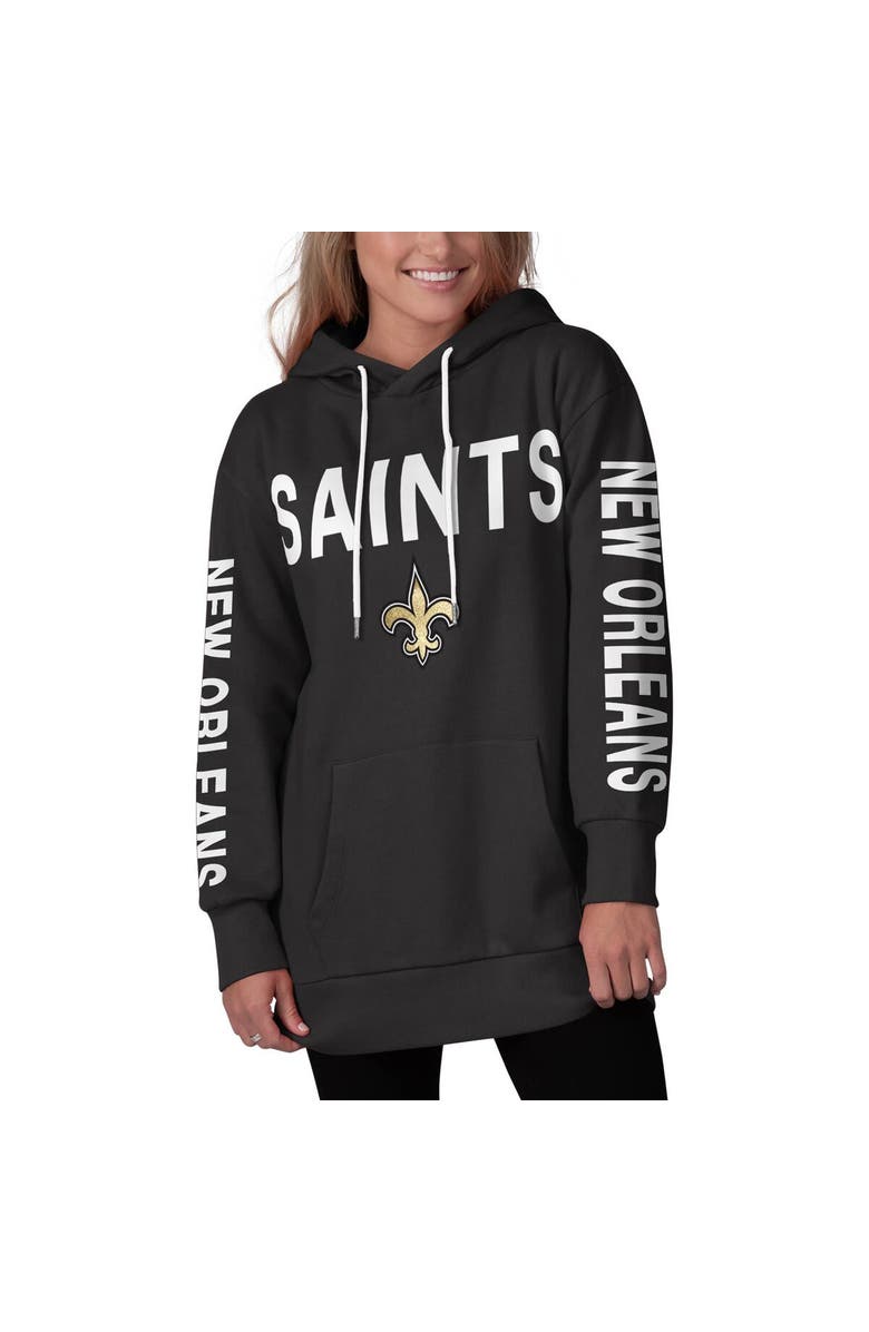 G-III 4HER BY CARL BANKS Women's G-III 4Her by Carl Banks Navy New Orleans Saints Extra Point Pullover Hoodie, Alternate, color, Black