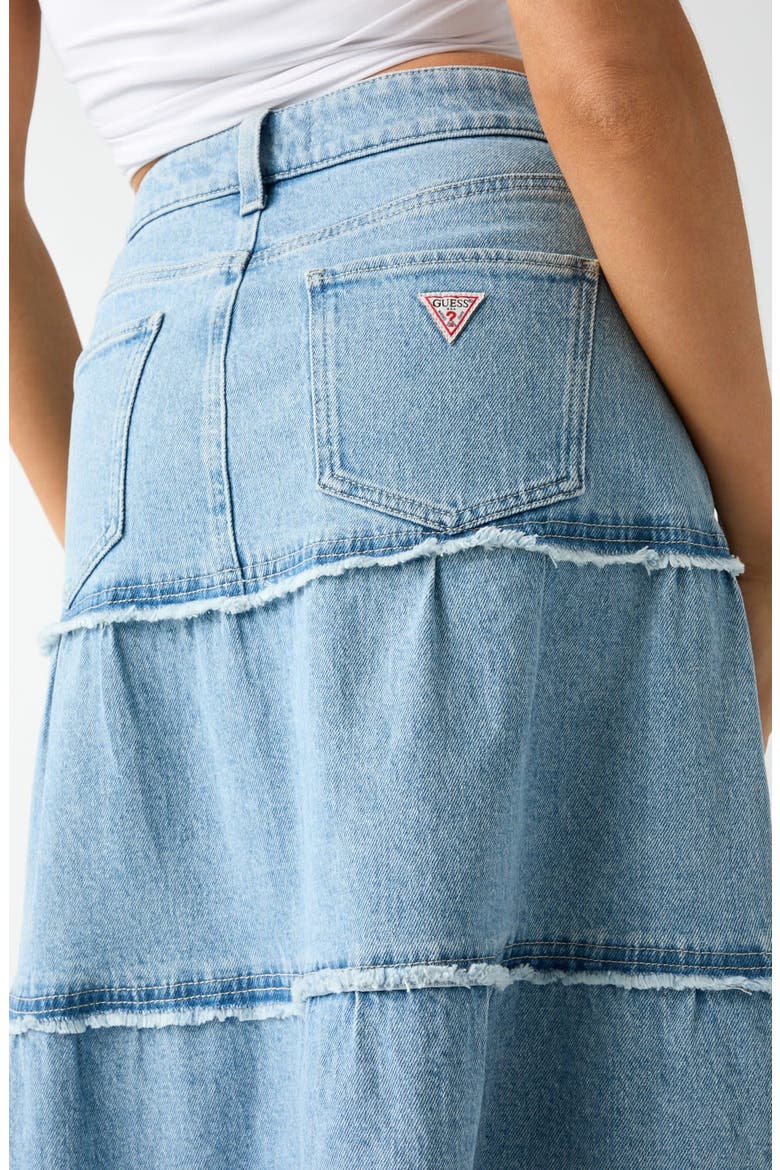 Rori Tiered Denim Midi Skirt, Alternate, color, DNTO-BLUE