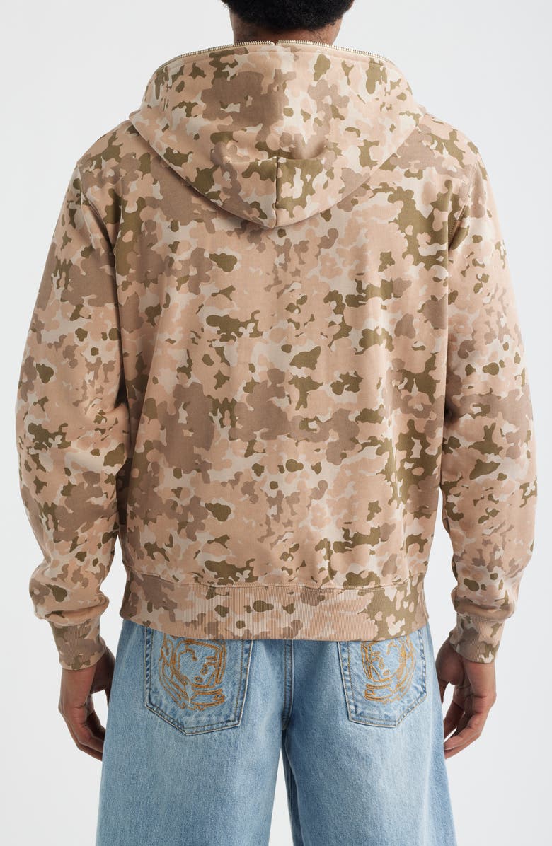 Billionaire Boys Club Camouflage Cotton Zip Front Graphic Hoodie, Alternate, color, Doeskin