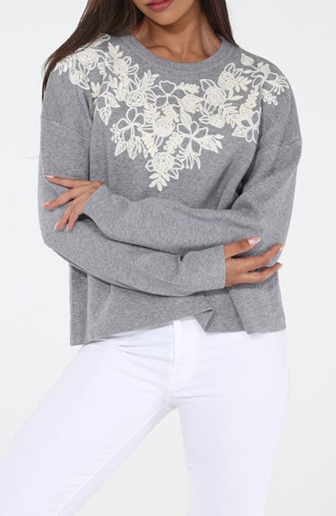 Floral Appliqué Cardigan