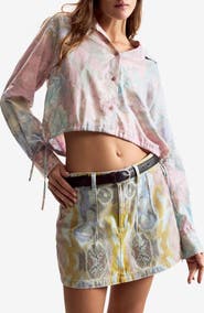 Desigual Floral Print Crop Shirt