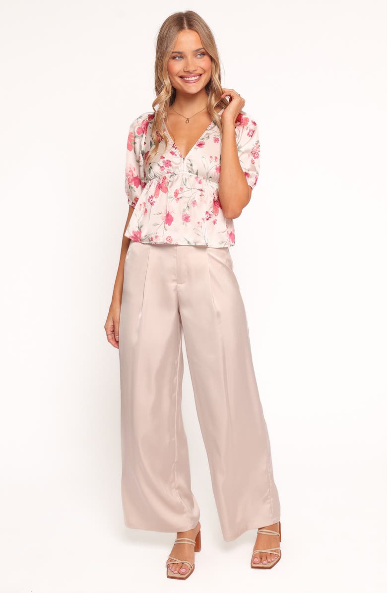 Petal & Pup Tove Floral Puff Sleeve Peplum Top, Alternate, color, Cameo Floral