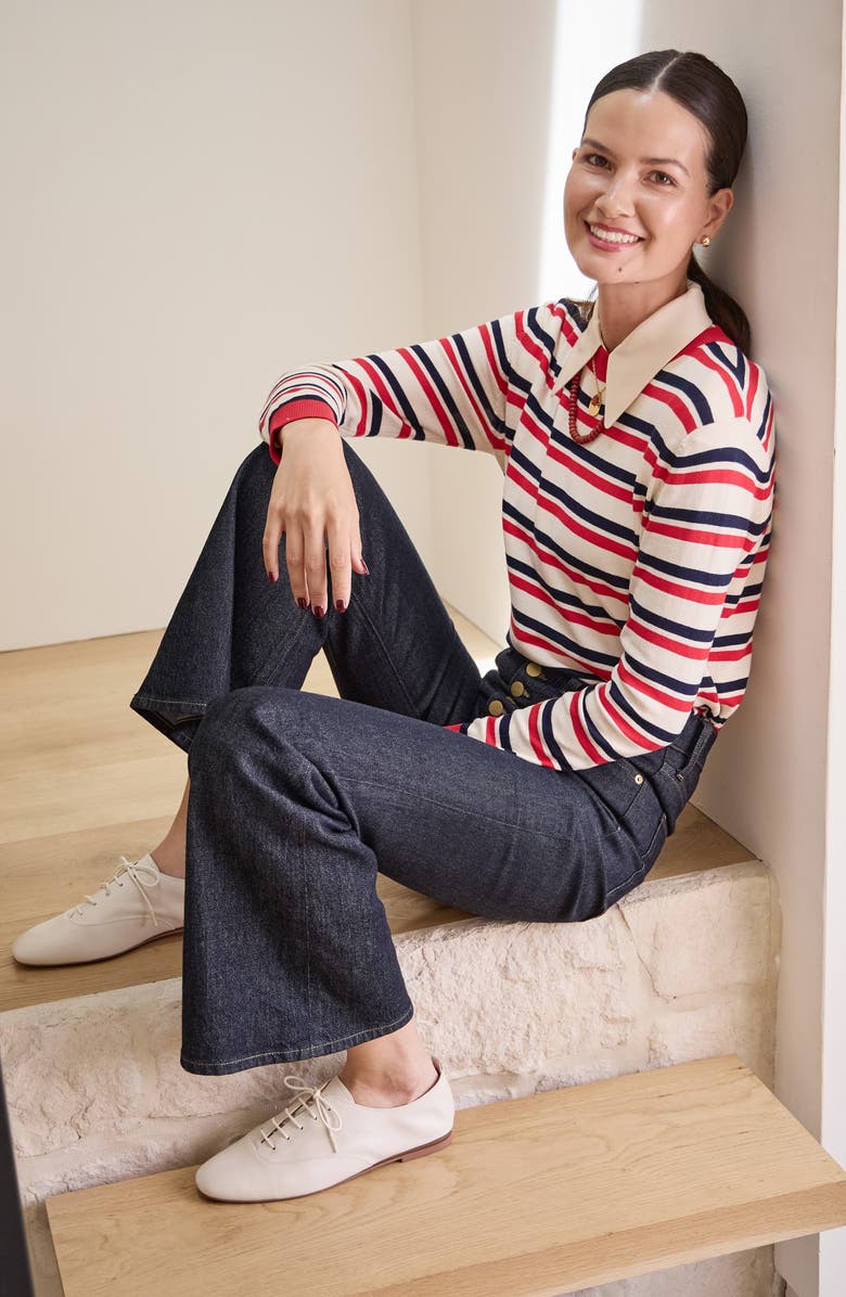 Linea Paolo Mirna Oxford Flat, Alternate, color, Ivory