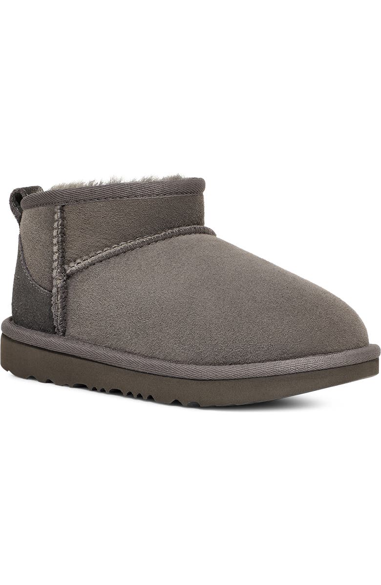 UGG<sup>®</sup> Kids' Classic Ultra Water Resistant Genuine Shearling Mini Boot, Main, color, Grey