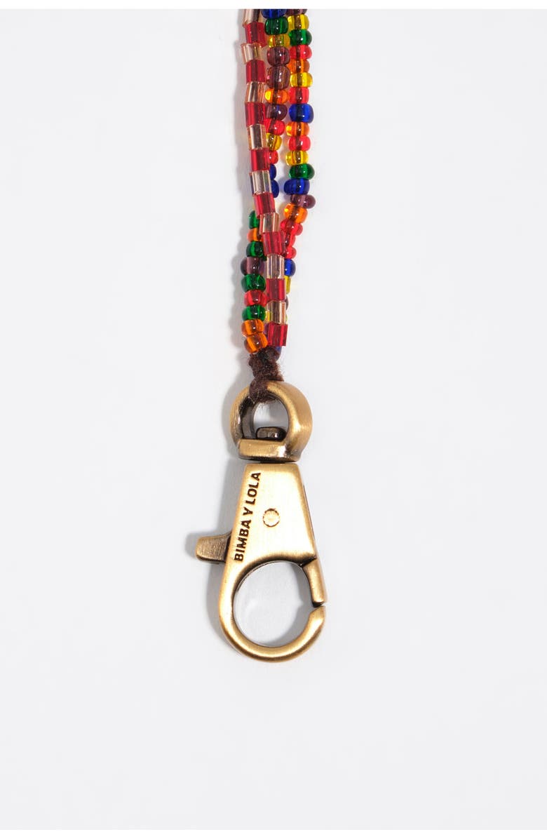 Bimba y Lola Beaded Mother-Of-Pearl Tassel Necklace, Alternate, color, Garnet