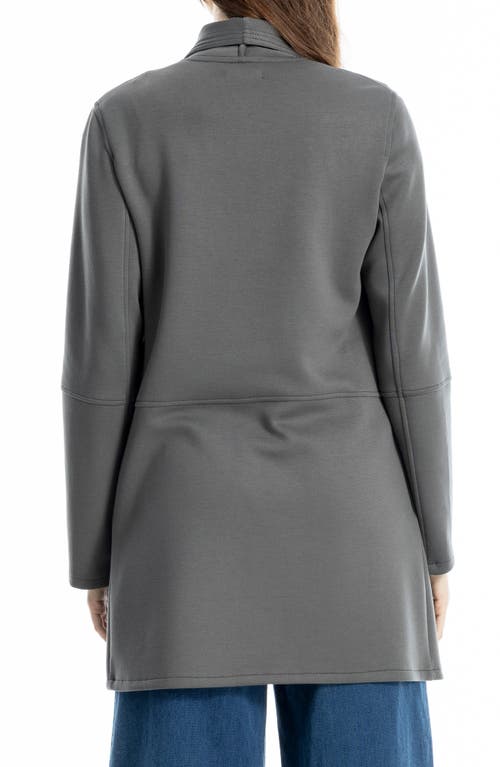 Max Studio Trapunto Scuba Knit Topper In Gray