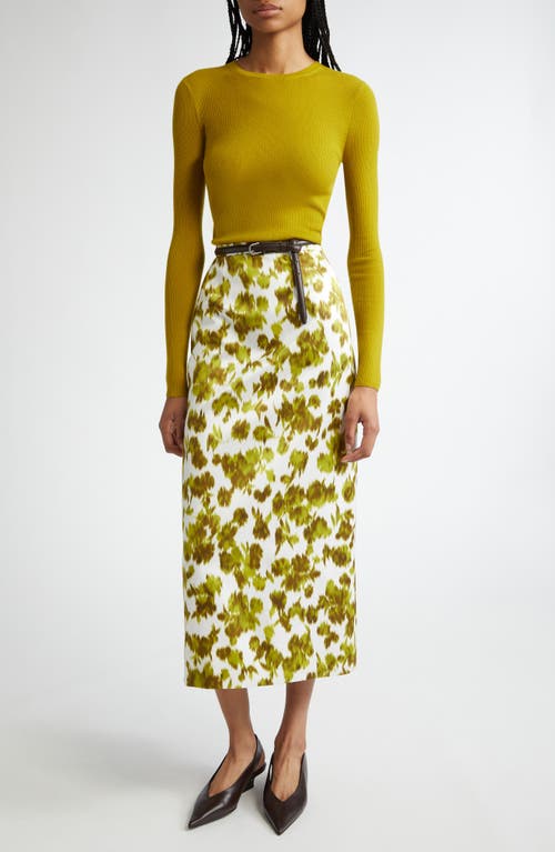 Michael Kors Hutton Ribbed Cashmere Pullover In Moss