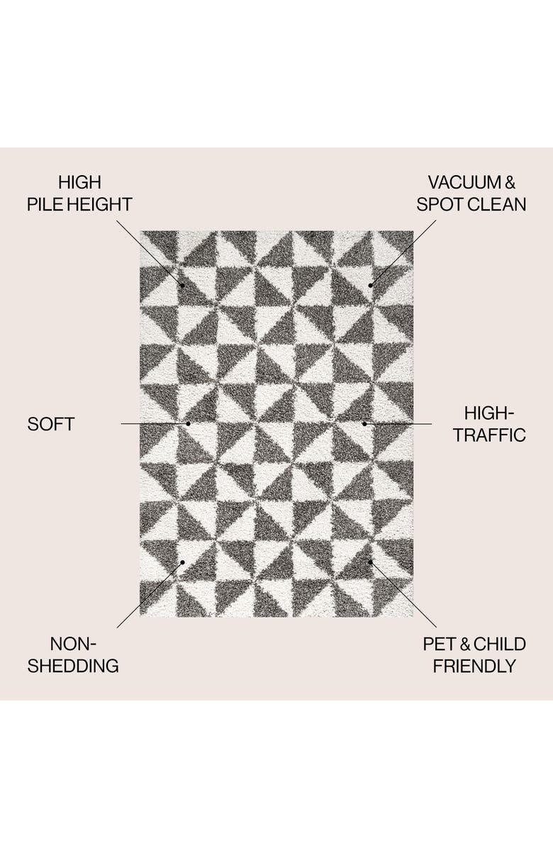 JONATHAN Y Alcudia Geometric Shag Area Rug, Alternate, color, Beige/Dark Gray