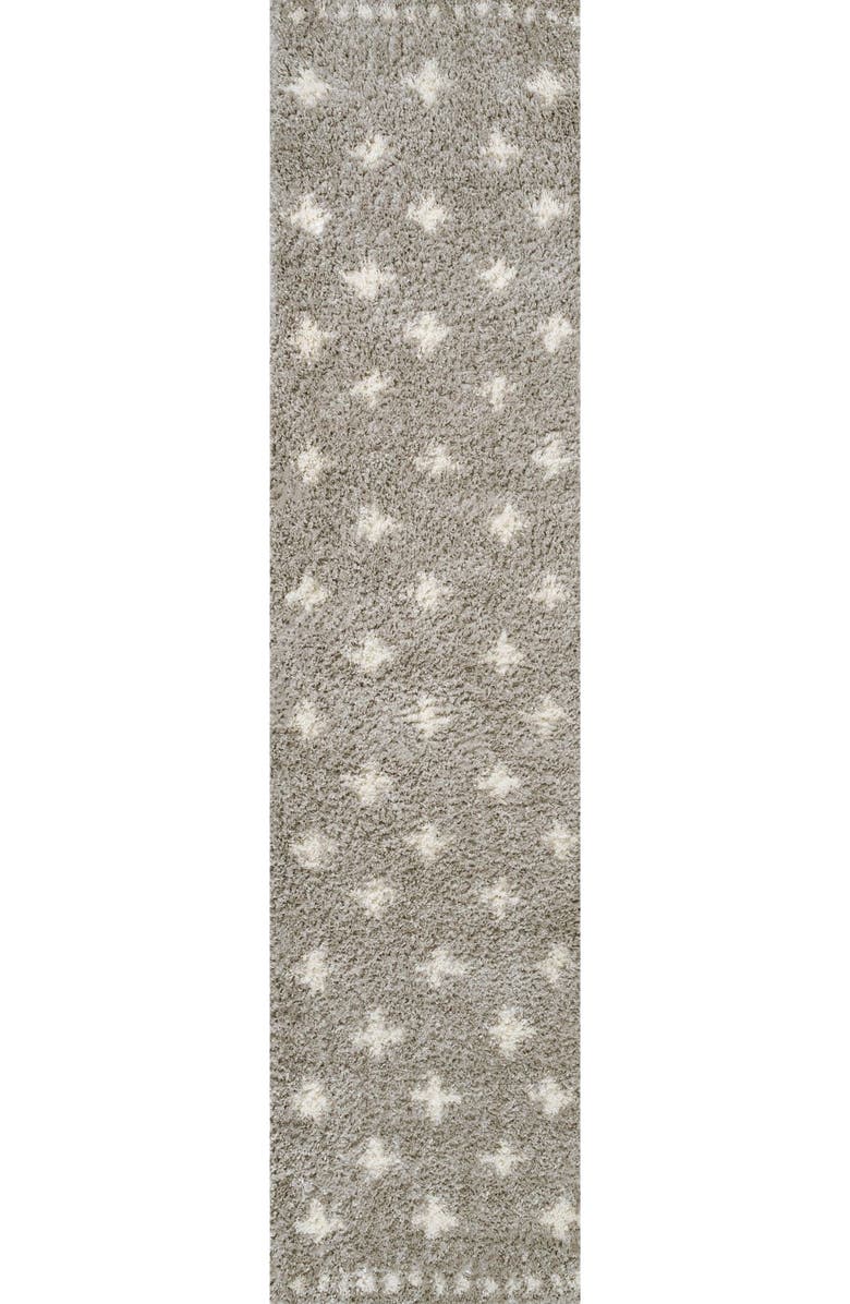 JONATHAN Y Cristo Berber Geometric Shag Area Rug, Alternate, color, Gray/Ivory