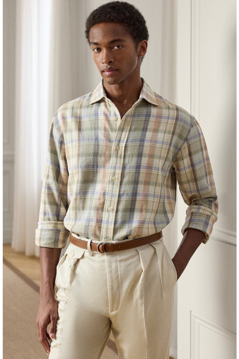 Plaid Hemp-Cotton Shirt, Alternate, color, CL CREAM MULTI