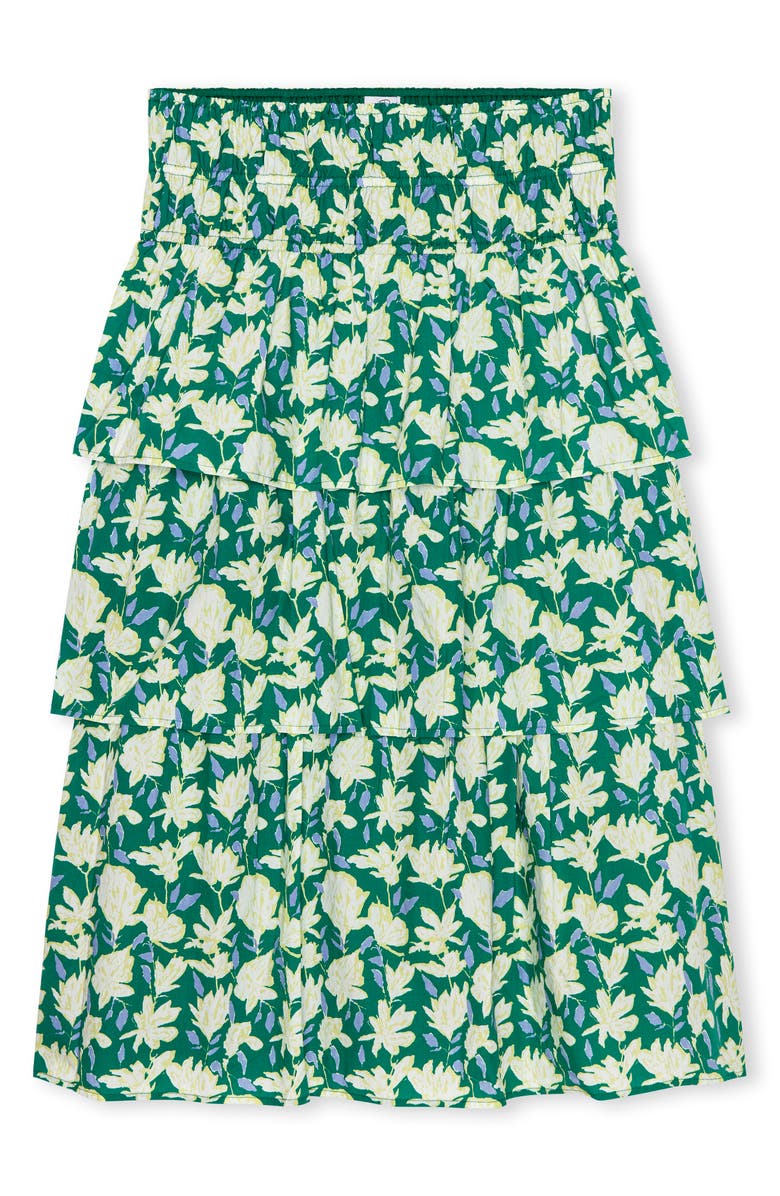 Rails Belle Floral Print Tiered Midi Skirt, Alternate, color, Green Mayflower