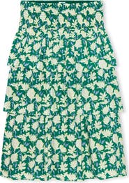 Rails Belle Floral Print Tiered Midi Skirt