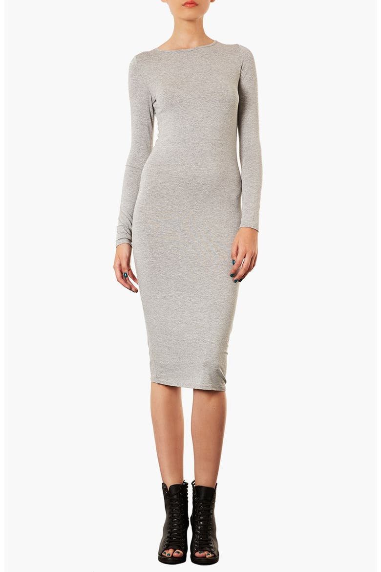 Midi Length Body-Con Dress, Main, color, LIGHT GREY
