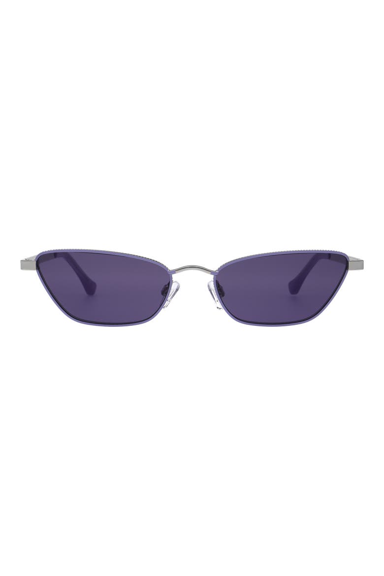 56mm Cat Eye Sunglasses, Main, color, SILVER PURPLE