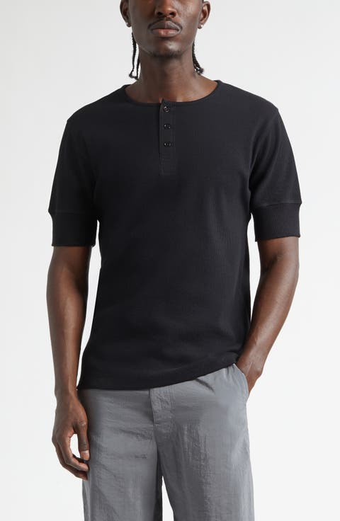 Cotton & Linen Blend Rib Henley