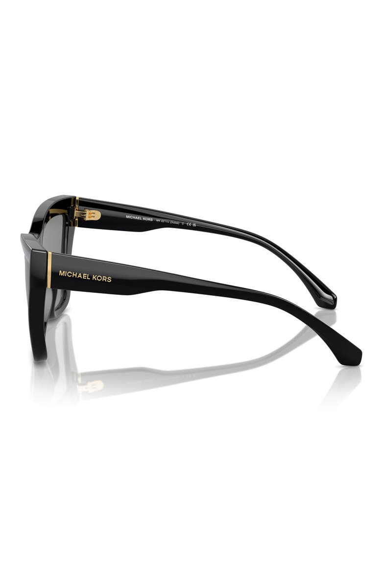 Dubai 57mm Cat Eye Sunglasses, Alternate, color, BLACK / DARK GREY SOLID
