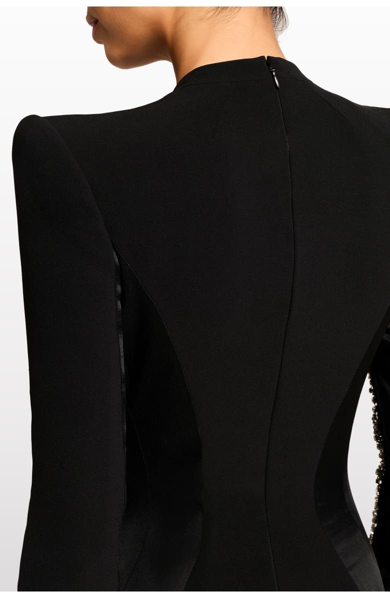 Jenny Packham Ghost Orchid Embellished Long-Sleeve Maxi Dress, Alternate, color, Liquorice