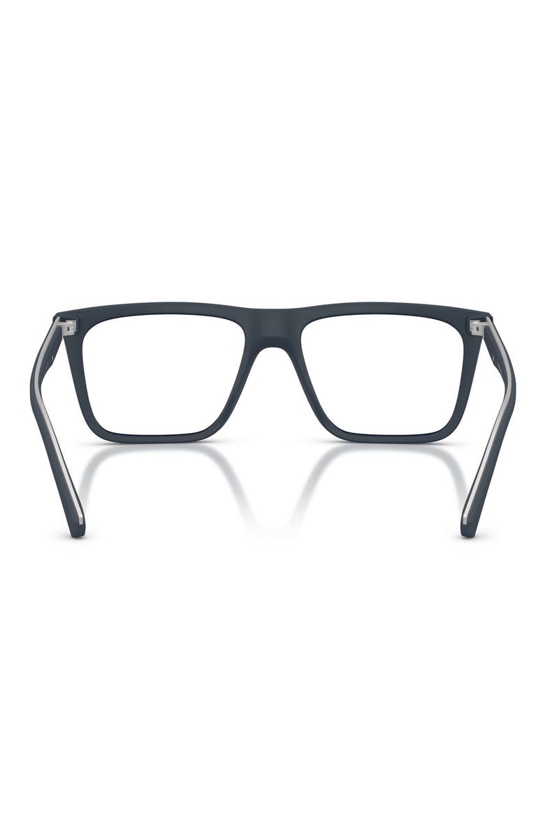56mm Clip-On Style Square Sunglasses, Alternate, color, MATTE BLUE / CLEAR