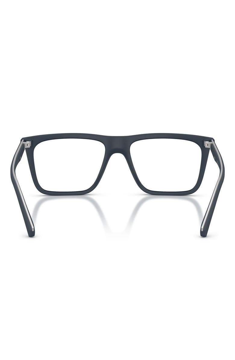 Emporio Armani 56mm Clip-On Style Square Sunglasses, Alternate, color, Matte Blue / Clear