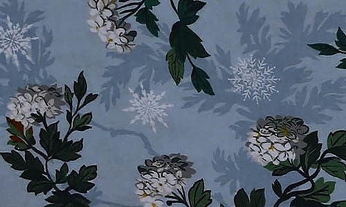 Azores Home Celina Floral Cotton Flannel Sheet Set In Blue