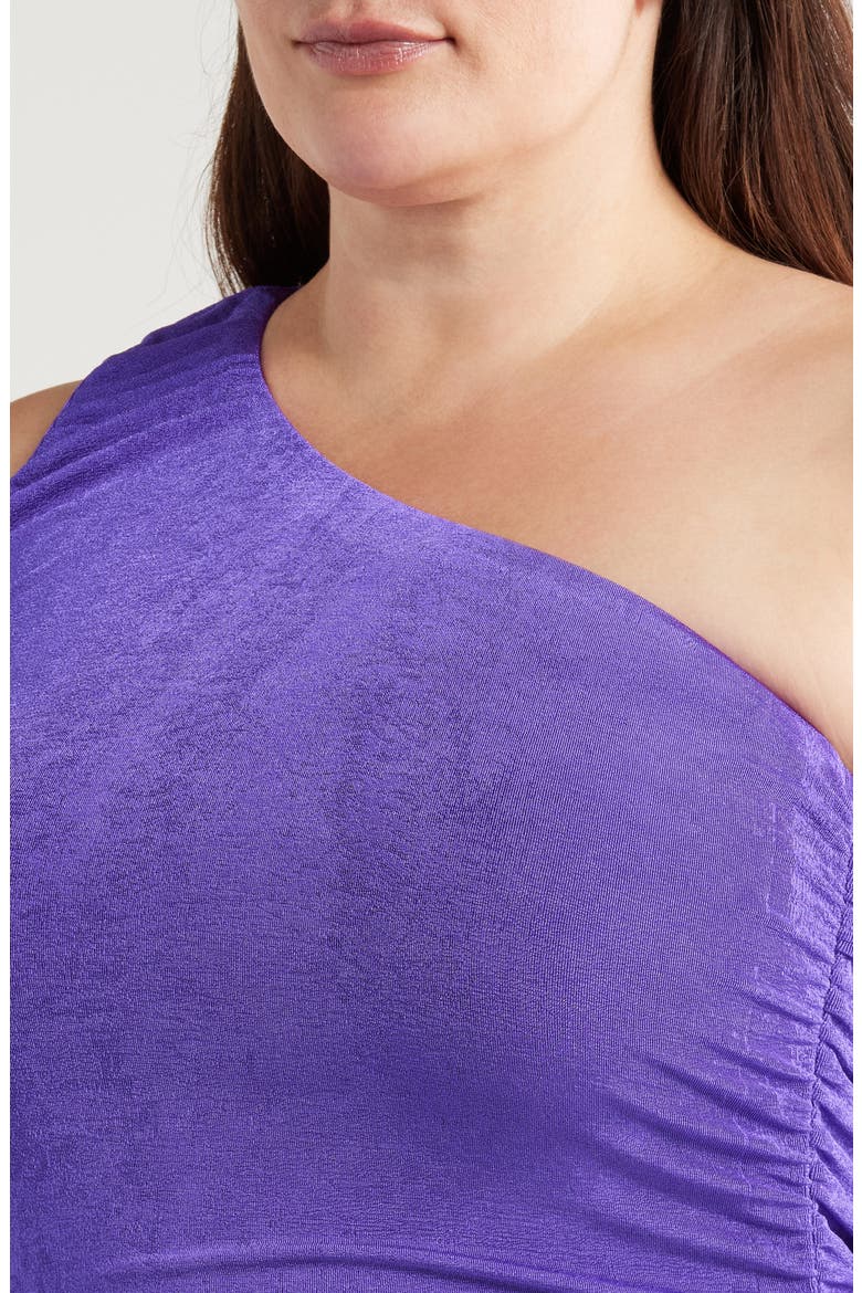 One-Shoulder Asymmetric Body-Con Midi Dress, Alternate, color, PURPLE