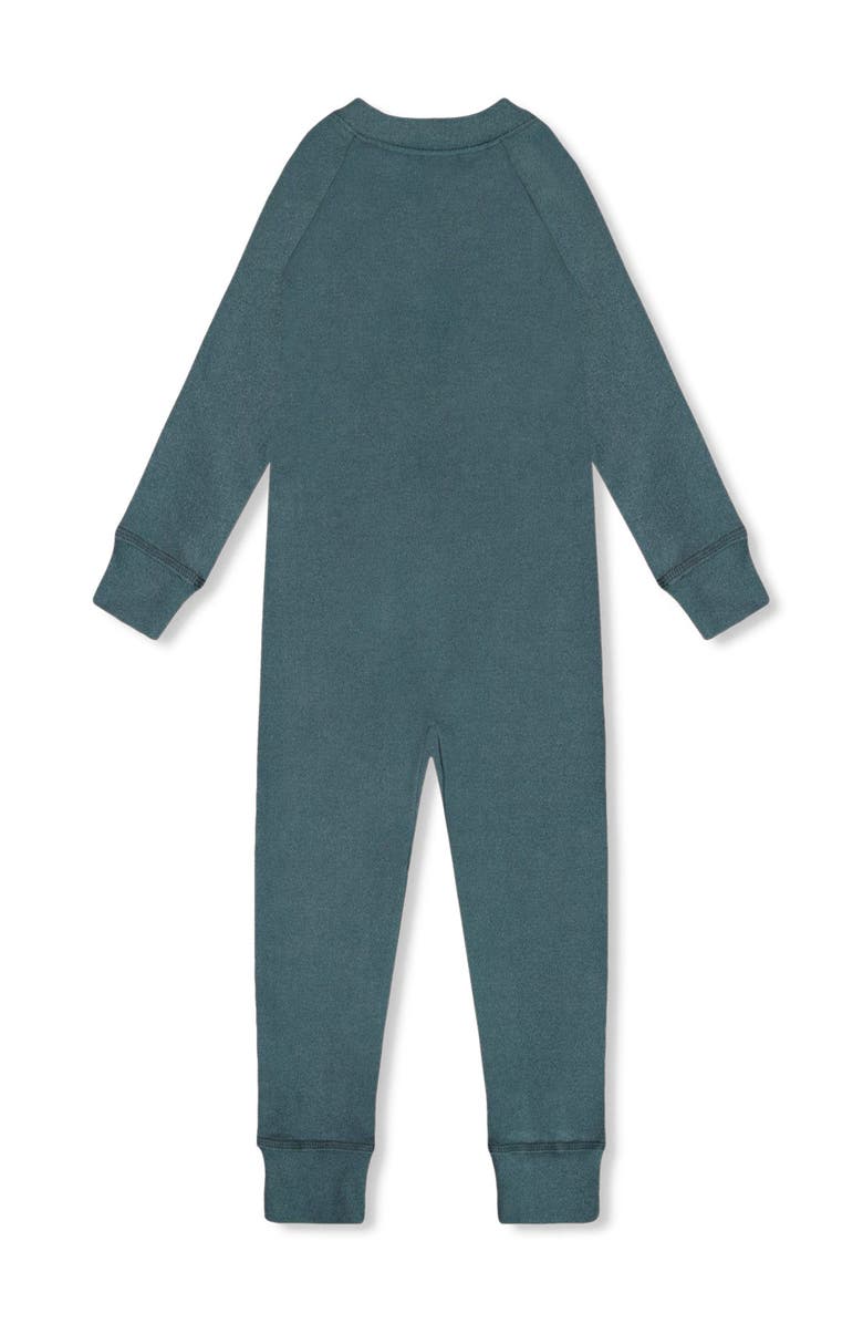 Deux par Deux Little Boy's One Piece Thermal Underwear Pine Green, Alternate, color,