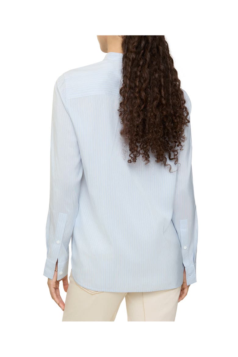 Relaxed Fit Striped Silk Poplin Shirt, Alternate, color, Ice blue/chalk white
